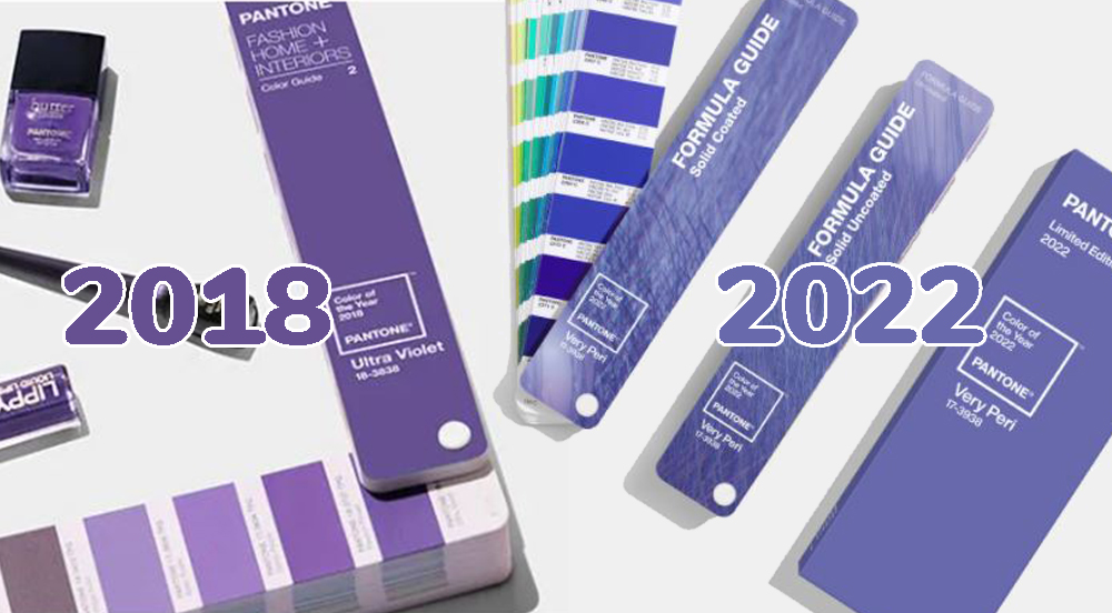 El color Pantone 2022, Very Peri y el tono Ultra Violet 2018